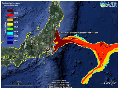 japan nuclear waste water map
