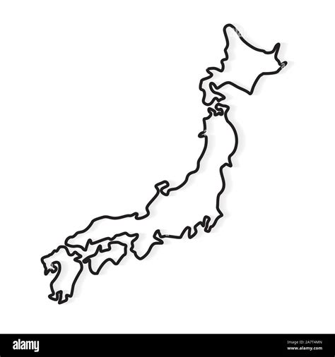 japan on map outline