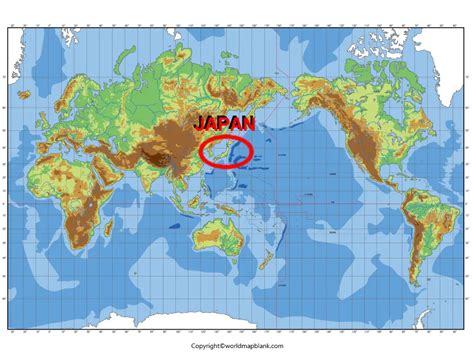 japan world map outline