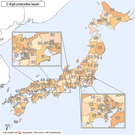 japan zip code map