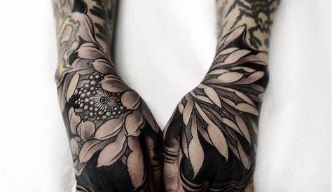 Japanese Hand Tattoo Black And Grey 50 Flower Designs For Men Floral Ink Ideas