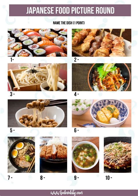 japanese food pictures quiz