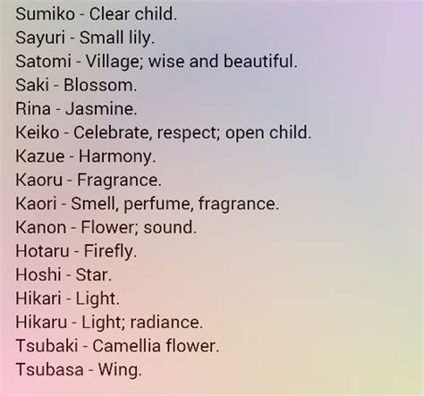 japanese names that mean flower female