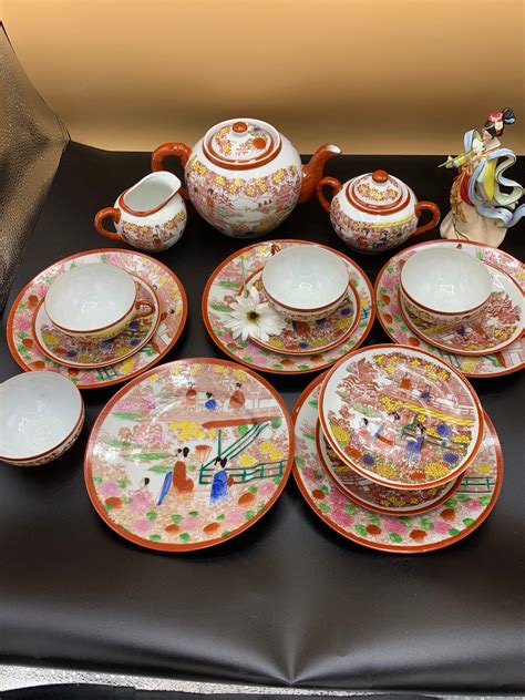 japanese tea set geisha