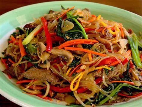 Japchae (Glass Noodles with Vegetables)