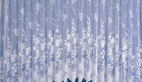 Jardiniere Net Curtains Curtain , White Lace , Leaf