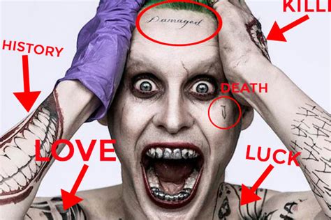 jared leto joker tattoos placement