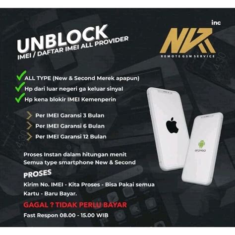 JASA Unlock Imei Iphone Terdaftar di KEMENPERIN Permanen Full Garansi