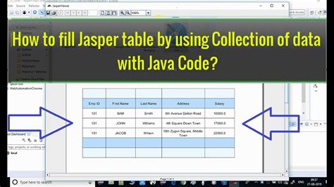 Jasper Table Java Example