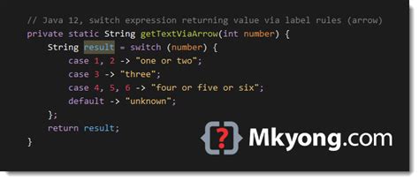 Java 12 Switch Example