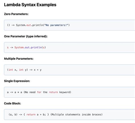 java 8 lambda expression examples