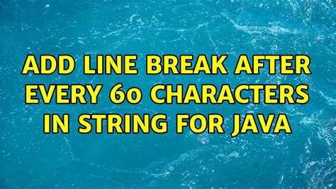 Java Add Line Break To String