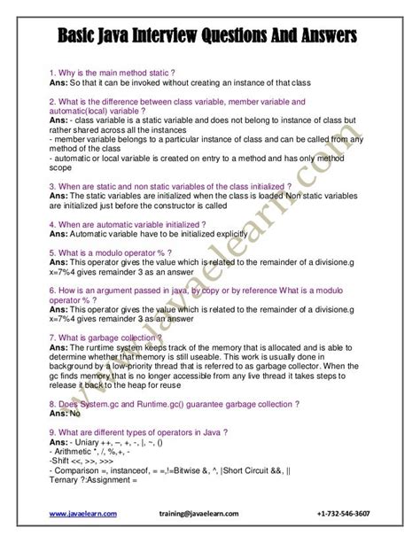 java basic questions and answers pdf