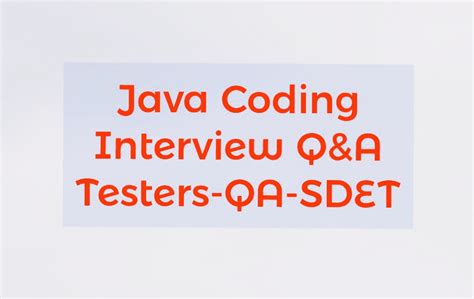 java coding questions for automation testers