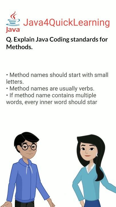java coding standards for methods