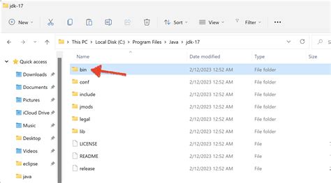 Java File Bin Folder