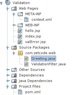 Java Filter Validation