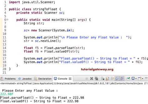Java Float Literal Example