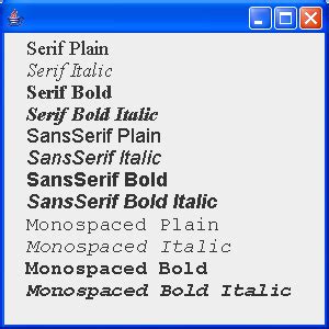 java font example