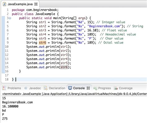 java formatter examples
