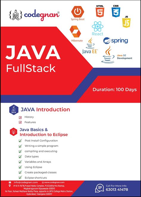 java full stack developer course curriculum