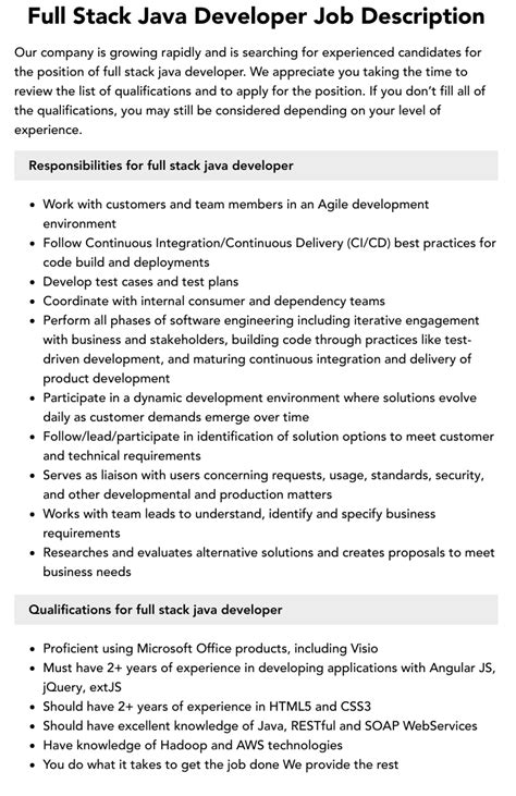java full stack developer job description in naukri