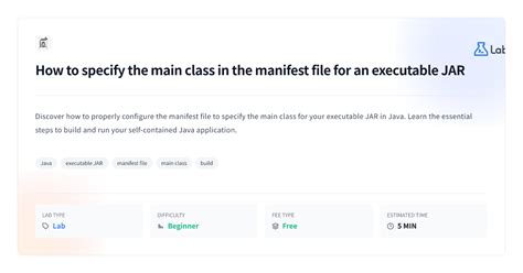 Java Jar Manifest Main Class