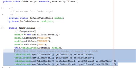 Java Jtable Ocultar Columna