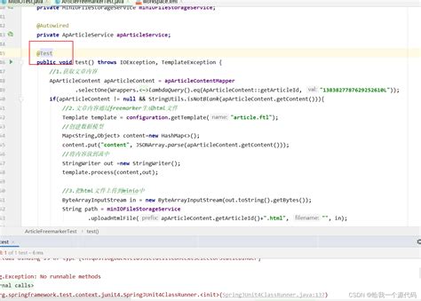 Java Lang Exception No Runnable Methods Junit
