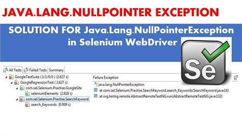 Java Lang Nullpointerexception Error In Selenium driver