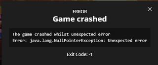 Java Lang Nullpointerexception Unexpected Error Exit Code 255
