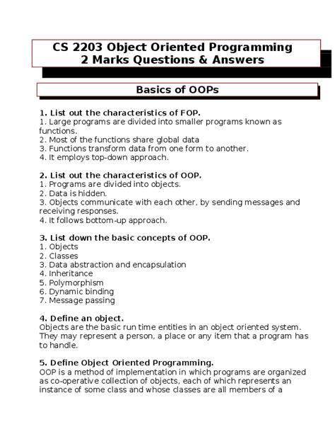 java object oriented programming exam questions and answers pdf free download