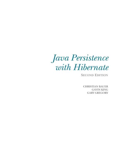 java persistence with hibernate 2nd edition