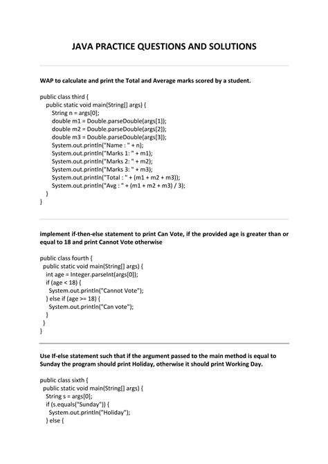java practice questions for beginners pdf