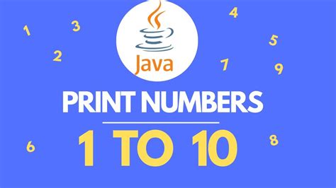 java program to print numbers from 1 to 10 using for loop