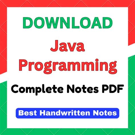java programming language pdf notes free download