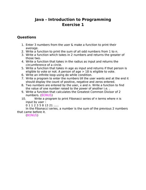 java programming practice questions for beginners