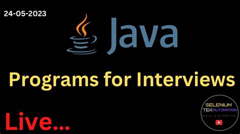 java programs for selenium automation interview