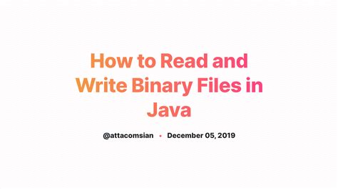 Java Read And Write Binary File