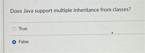 java support multiple inheritance through classes true or false