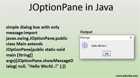 Java Swing Option Pane