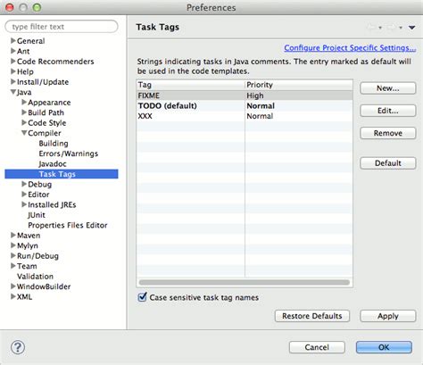 Java Task Tags
