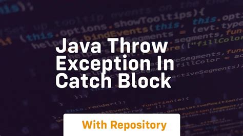 Java Throw Exception From Catch Block
