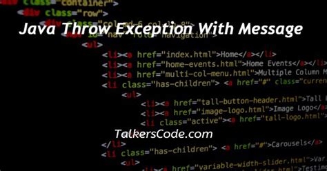 Java Throw Exception With Error Code And Message