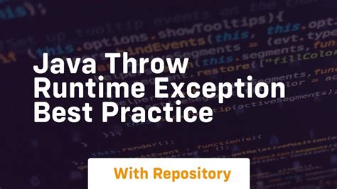 Java Throw Runtimeexception Best Practice
