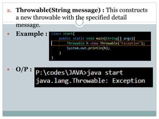 Java Throwable Set Message