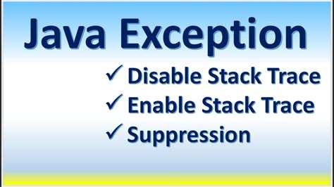 Java Throwable Without Stack Trace