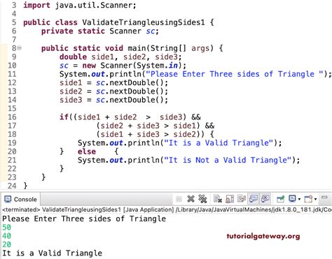 Java Triangle Validation