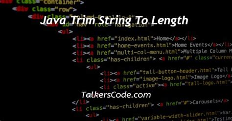 Java Trim To Length