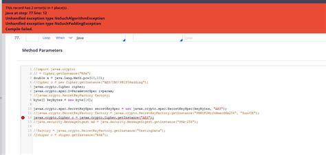 Java Unhandled Exception Type Nosuchalgorithmexception